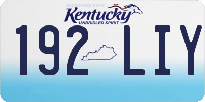 KY license plate 192LIY