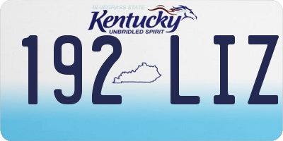 KY license plate 192LIZ