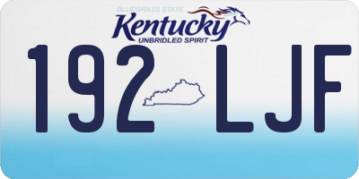 KY license plate 192LJF