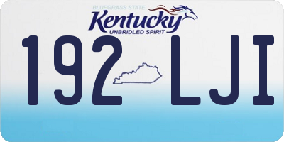 KY license plate 192LJI