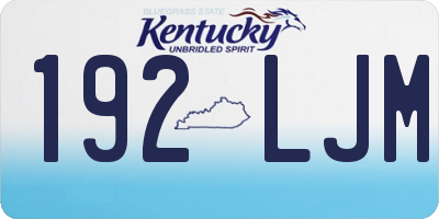 KY license plate 192LJM