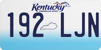 KY license plate 192LJN