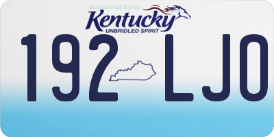KY license plate 192LJO