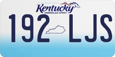 KY license plate 192LJS