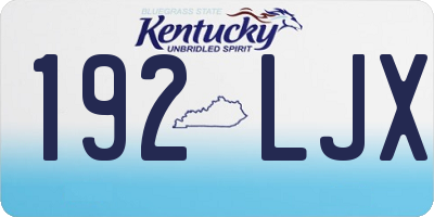 KY license plate 192LJX