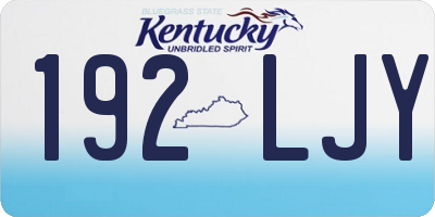 KY license plate 192LJY