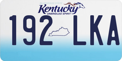KY license plate 192LKA