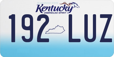 KY license plate 192LUZ