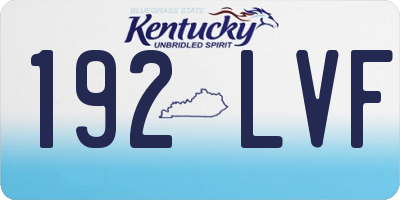 KY license plate 192LVF