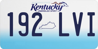 KY license plate 192LVI