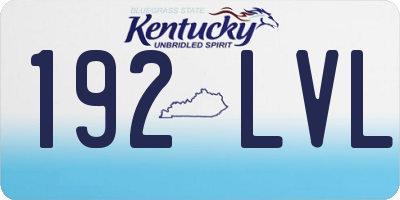 KY license plate 192LVL