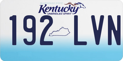 KY license plate 192LVN