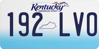 KY license plate 192LVO