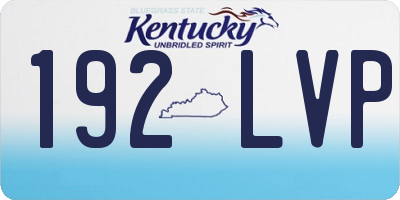 KY license plate 192LVP