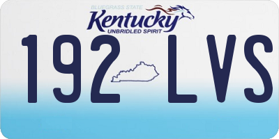 KY license plate 192LVS