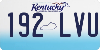 KY license plate 192LVU