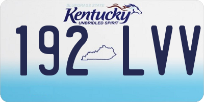 KY license plate 192LVV