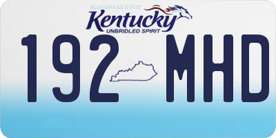KY license plate 192MHD