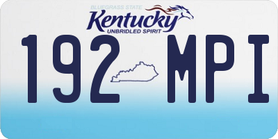 KY license plate 192MPI