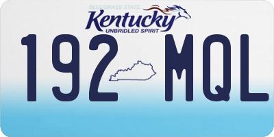 KY license plate 192MQL