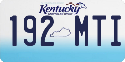 KY license plate 192MTI