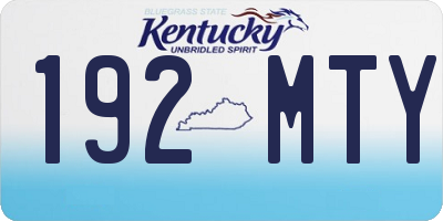 KY license plate 192MTY