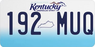 KY license plate 192MUQ