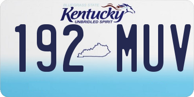 KY license plate 192MUV