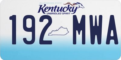 KY license plate 192MWA