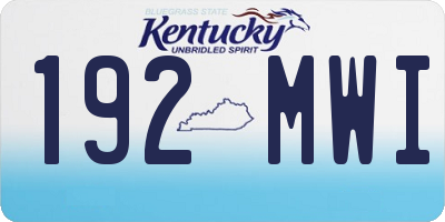 KY license plate 192MWI