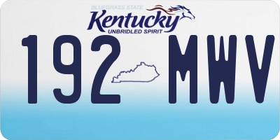 KY license plate 192MWV