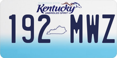 KY license plate 192MWZ