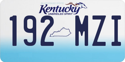 KY license plate 192MZI