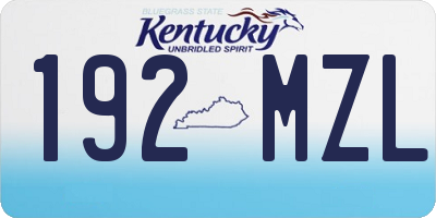 KY license plate 192MZL