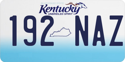 KY license plate 192NAZ