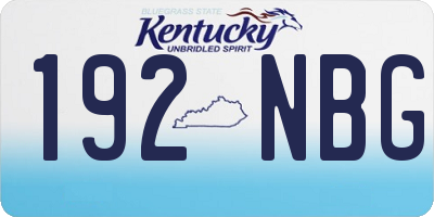 KY license plate 192NBG