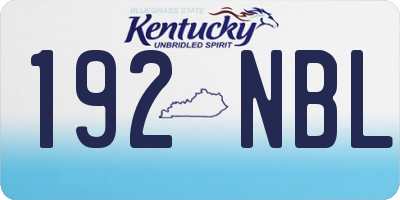 KY license plate 192NBL