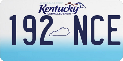 KY license plate 192NCE