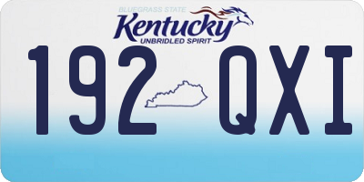KY license plate 192QXI