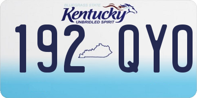KY license plate 192QYO
