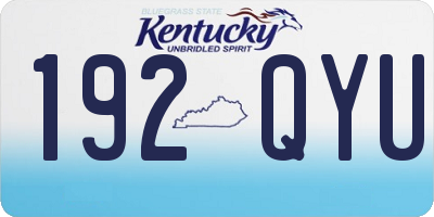 KY license plate 192QYU
