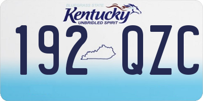 KY license plate 192QZC