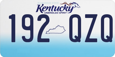 KY license plate 192QZQ
