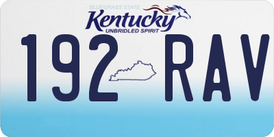 KY license plate 192RAV