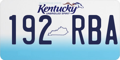 KY license plate 192RBA