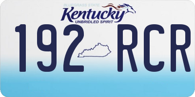 KY license plate 192RCR