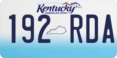 KY license plate 192RDA