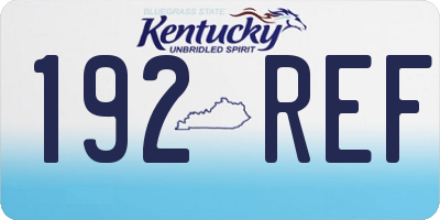 KY license plate 192REF