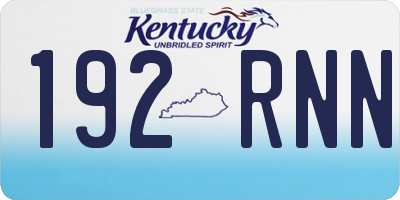 KY license plate 192RNN