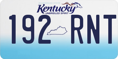 KY license plate 192RNT